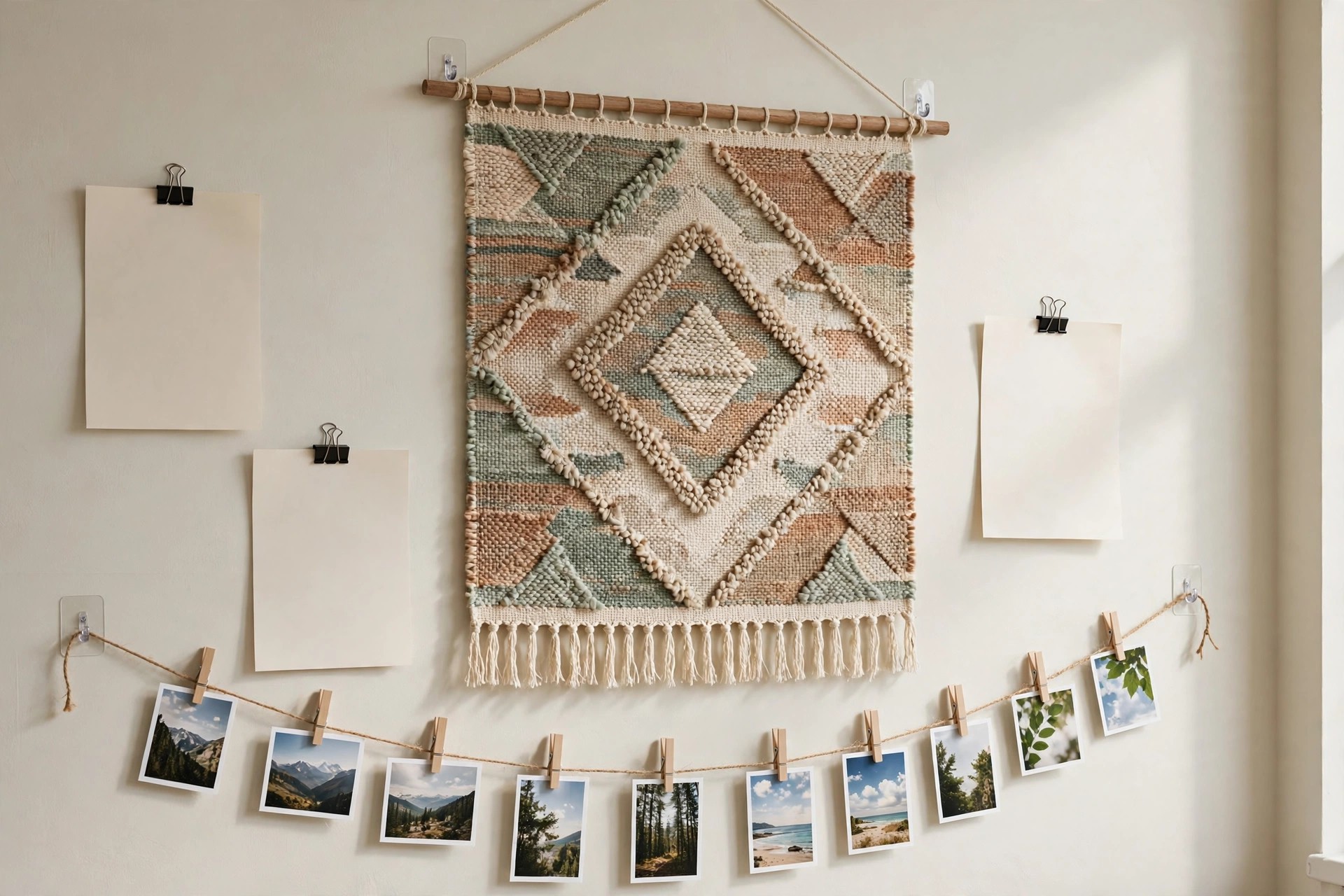 Rented teen bedroom changed with bedding, a rug and removable wall decor only